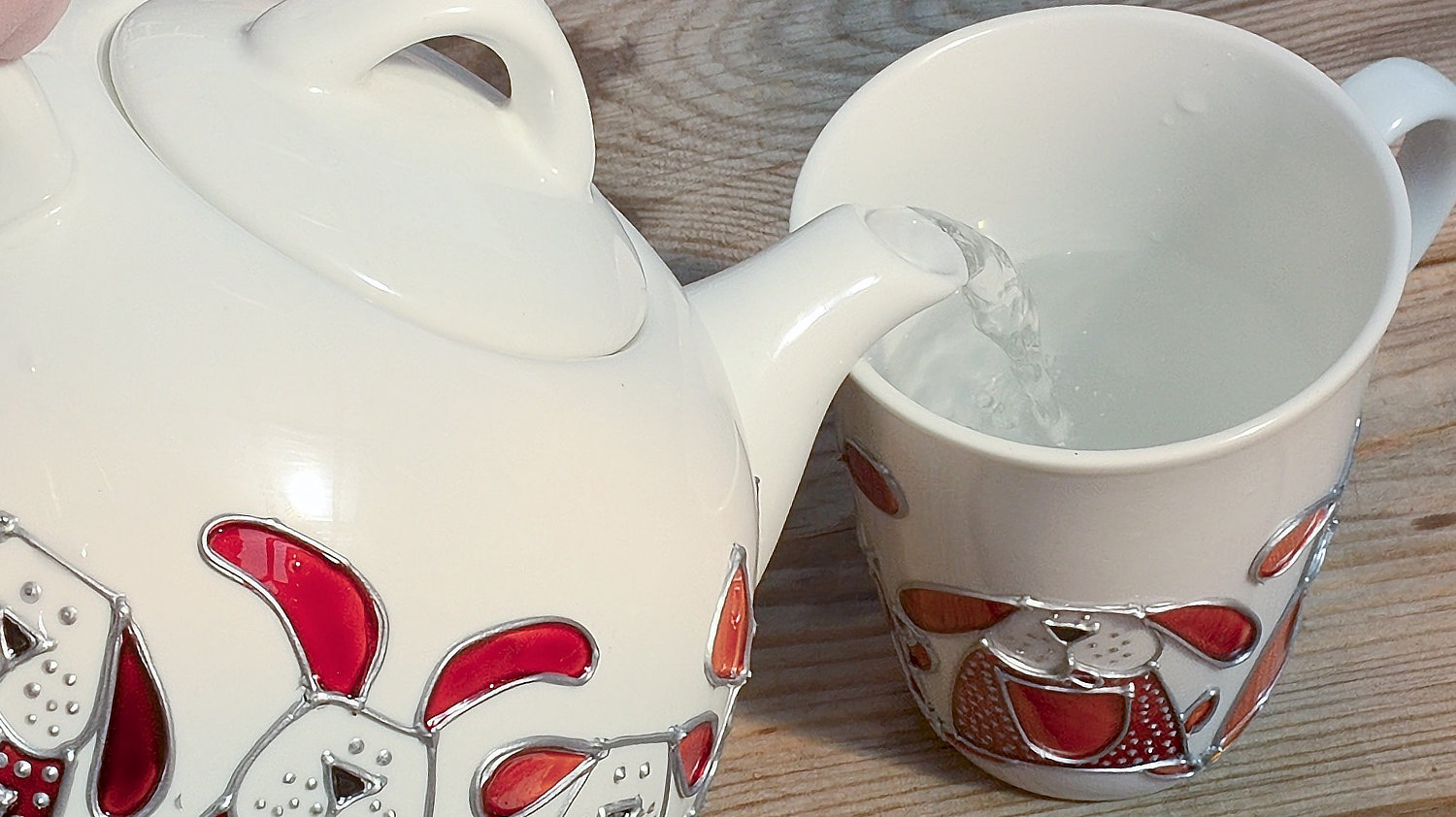Varná konvice porcelánová malovaná (i v setu s hrnky)